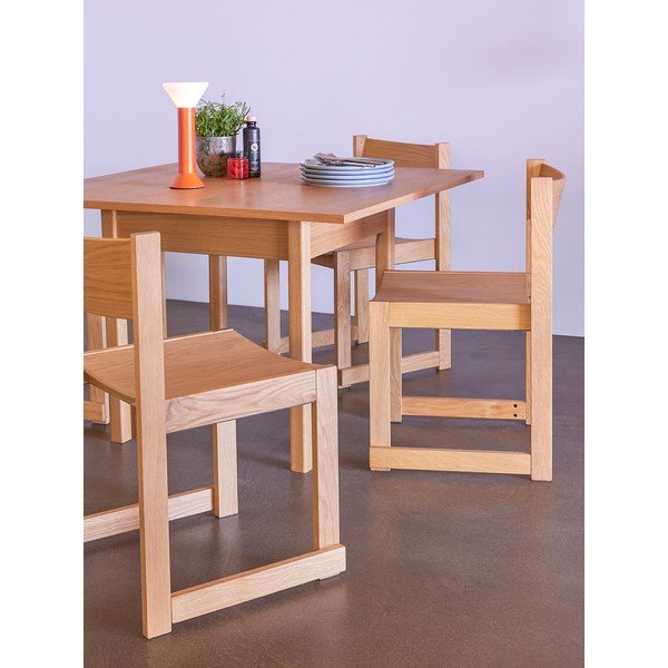 Scaun de dining în culoare naturală stivuibil cu aspect de lemn de stejar Forma – Hübsch-image-2