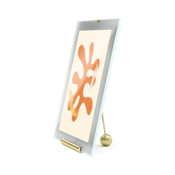 Ramă foto aurie cu picior de susținere din sticlă 26x30,5 cm Flute – Umbra-image-3