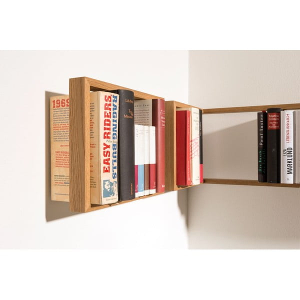 Raft de cărți din lemn de stejar das kleine b b5, înălțime 25 cm-image-4