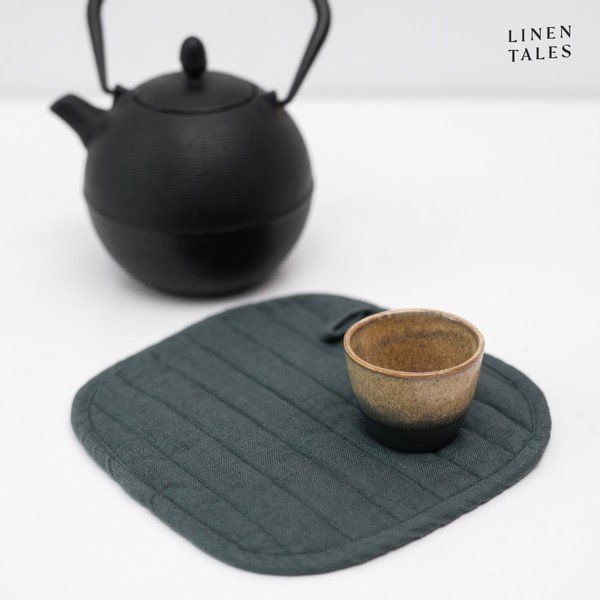 Mănușă de bucătărie din in Forest Green – Linen Tales-image-2