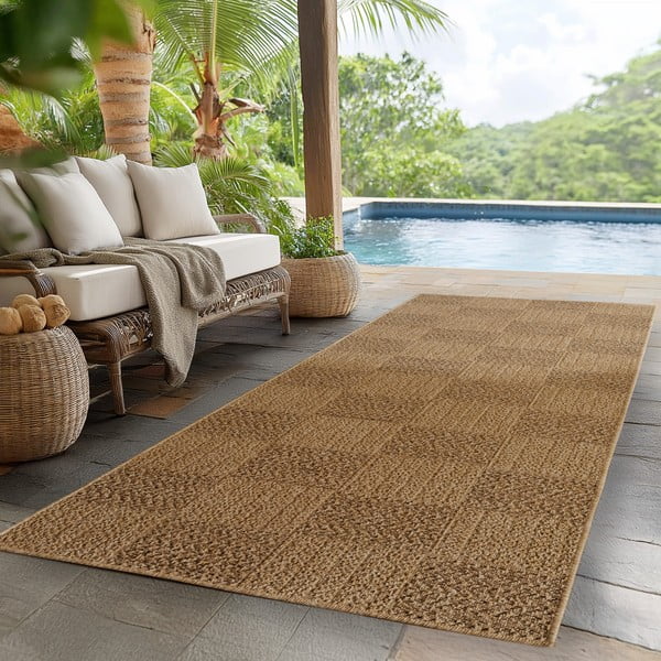 Covor tip traversă pentru interior și exterior maro 80x250 cm Timber 1405 – Ayyildiz Carpets-image-1