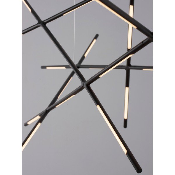 Lustră neagră LED cu intensitate reglabilă din metal cu abajur din sticlă acrilică Raccio – Nova Luce-image-2
