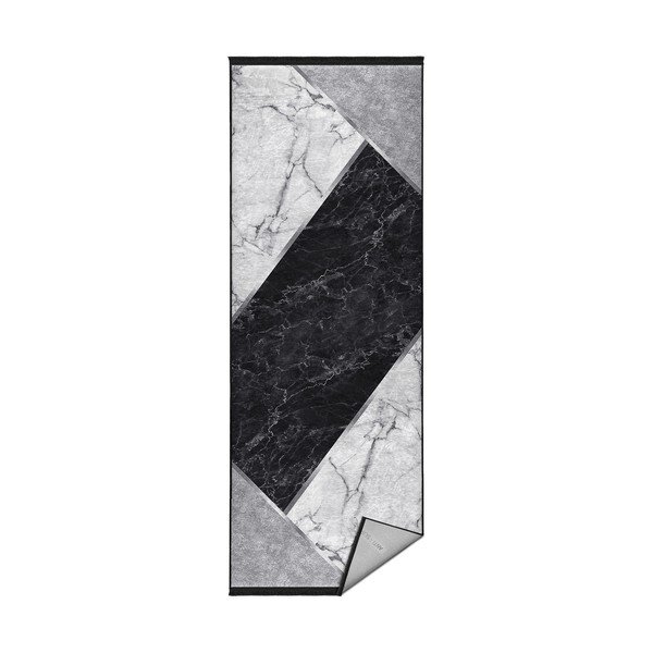 Covor alb-negru de tip traversă 80x200 cm – Mila Home