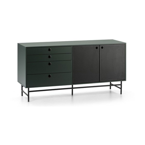 Comodă Teulat Punto, lungime 150 cm, negru-verde-image-3