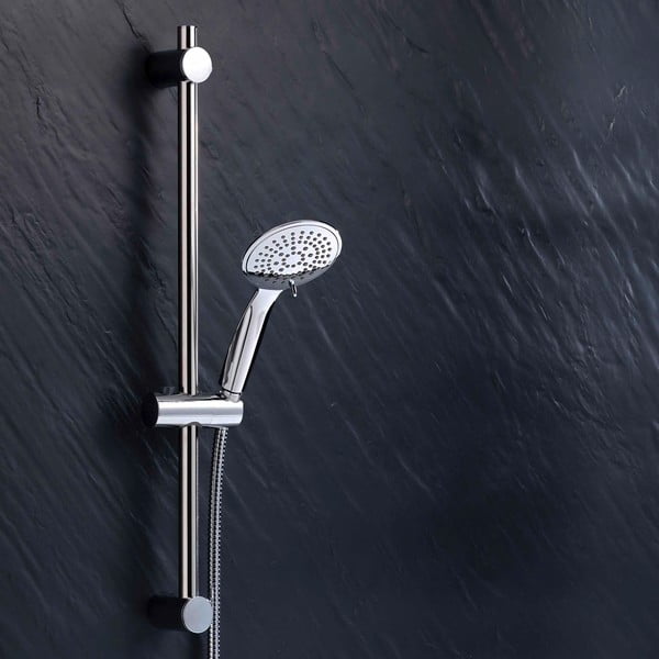 Set de duș argintiu mat din plastic 70 cm cu duș de mână Hydro – douceur d'intérieur-image-1