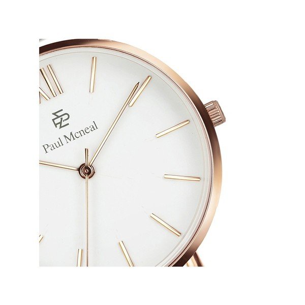 Ceas de damă, curea din oțel Paul McNeal Timeless, alb-auriu-image-4