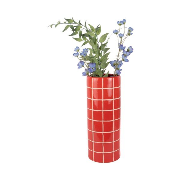 Vază roșie din ceramică (înălțime 40 cm) Retro Tiles – PT LIVING-image-3