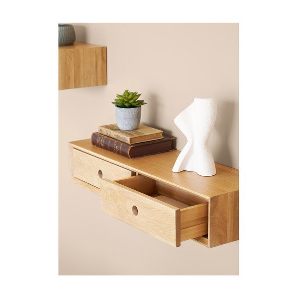 Raft în culoare naturală deschisă din lemn de stejar 80 cm Luzern – House Nordic-image-1