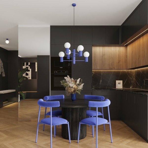 Lustră albastră cu abajur din sticlă Orbital – Sollux-image-2