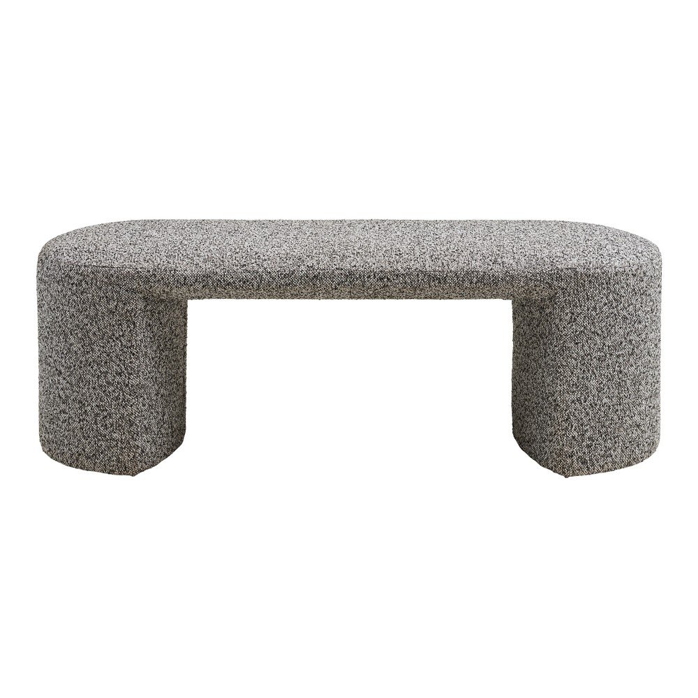 Bancă gri cu tapițerie din țesătură bouclé Westport – House Nordic