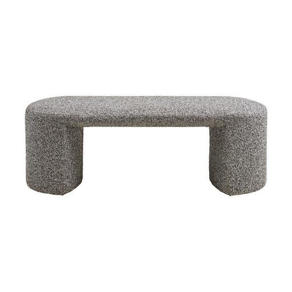Bancă gri cu tapițerie din țesătură bouclé Westport – House Nordic