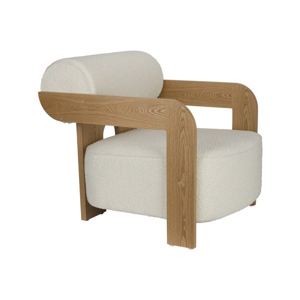 Fotoliu bej cu tapițerie din țesătură bouclé Oolong – Zuiver