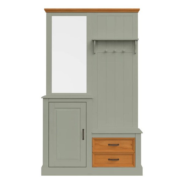 Set pentru hol verde/în culoare naturală deschisă din lemn de pin 110x185x40 cm Selma – Støraa-image-3