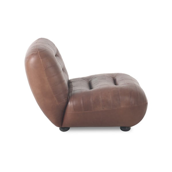 Fotoliu maro cu tapițerie din piele Wyatt – Dutchbone-image-2