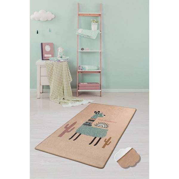 Covor antiderapant pentru copii Conceptum Hypnose Lama, 140 x 190 cm-image-1