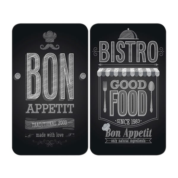 Set 2 protecții din sticlă pentru aragaz Wenko Bon Appetit, 52 x 30 cm
