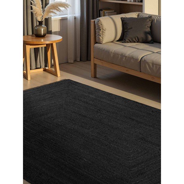 Covor negru reversibil/țesut manual din iută 200x300 cm Juno – Hanse Home-image-1