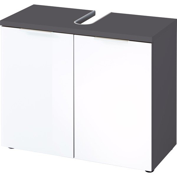 Dulap sub chiuvetă Germania Pescara, lățime 70 cm, alb - gri-image-2