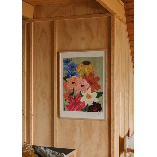 Poster 50x70 cm Flowers on Sage Green – Carla Llanos – The Poster Club-image-1