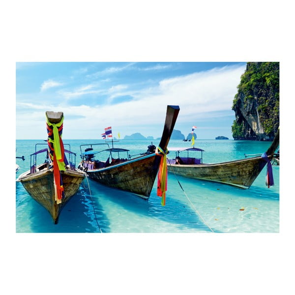 Tablou Tropical Paradise Boats, 70 x 45 cm