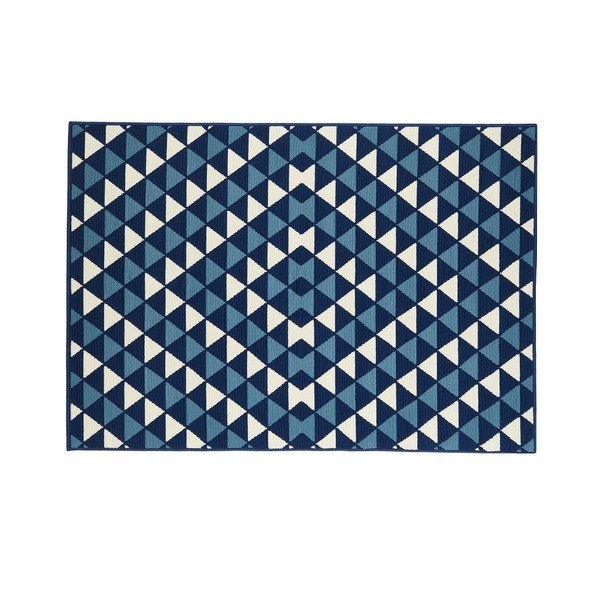Covor foarte rezistent Webtappeti Triangles, 133 x 190 cm, albastru-image-1