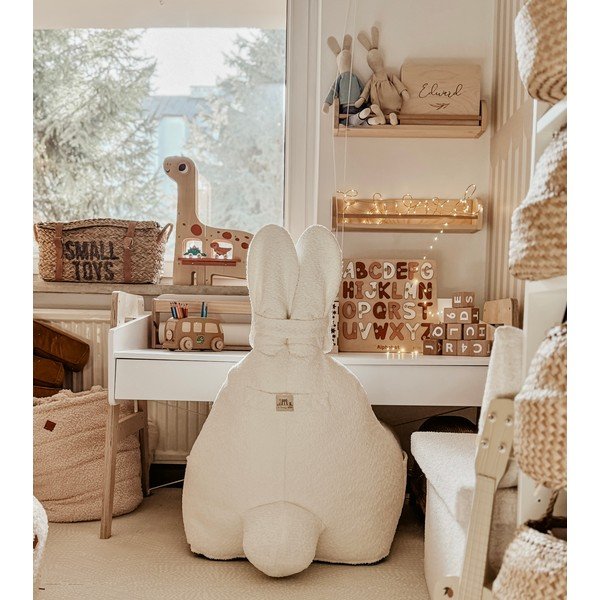 Fotoliu puf pentru copii crem Funny Bunny – The Brooklyn Kids-image-1