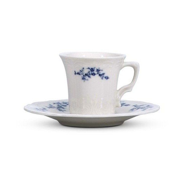 Ceașcă albă/albastră pentru espresso din porțelan 110 ml Retro – BonBistro-image-3