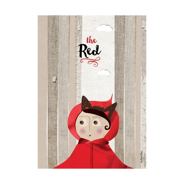 Poster NiñaSilla Red Riding Hood, 21 x 42 cm