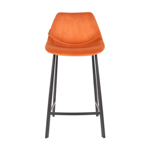 Set 2 scaune bar cu tapițerie catifelată Dutchbone, înălțime 91 cm, portocaliu-image-1