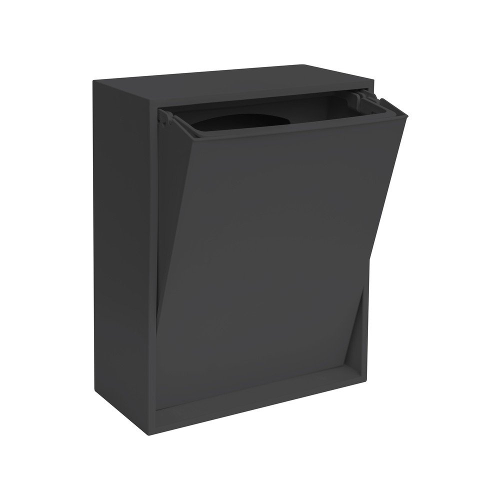 Coș de gunoi negru pentru reciclare/de montat pe perete din plastic reciclat Recycling Box – ReCollector
