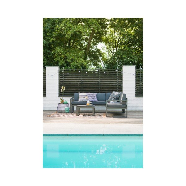 Set mobilier de grădină gri închis din aluminiu pentru 4 persoane Perpignan – Hartman-image-4