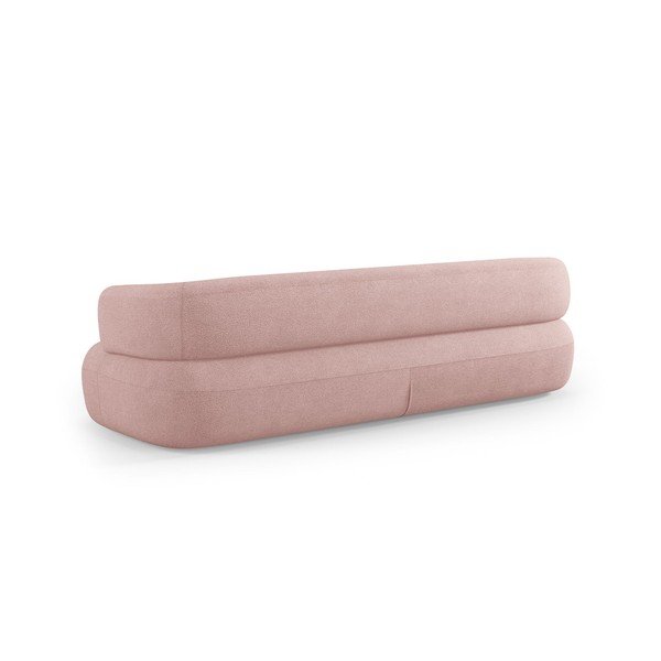 Canapea roz-deschis cu tapițerie din țesătură bouclé 200 cm Jenny – Micadoni -image-4