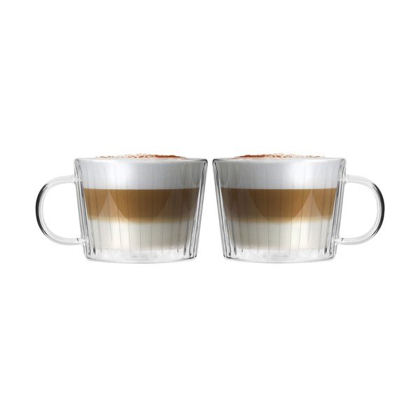 Cești 2 buc. pentru cappuccino din sticlă 250 ml Livio Duo – Vialli Design