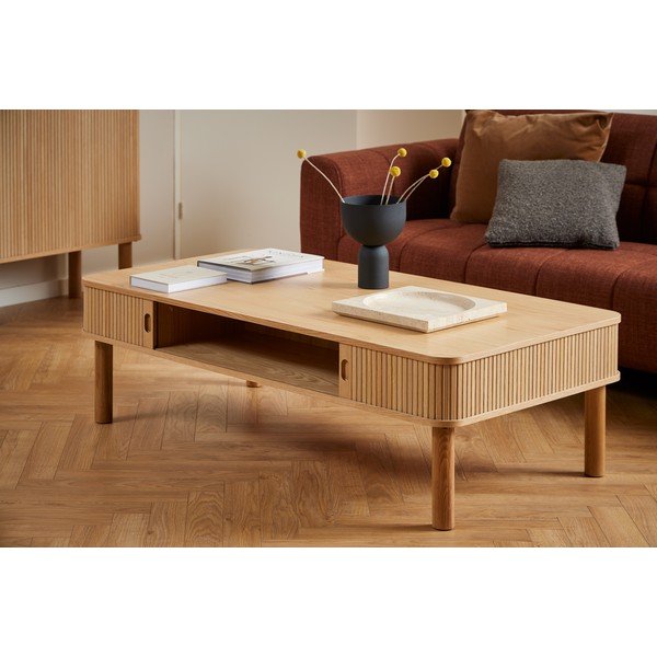 Măsuță de cafea în culoare naturală cu aspect de lemn de stejar 70x130 cm Langley – Actona-image-1