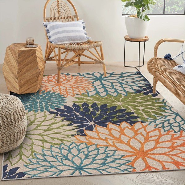 Covor lavabil din amestec de bumbac 100x150 cm Geo Flowers – Conceptum Hypnose-image-1