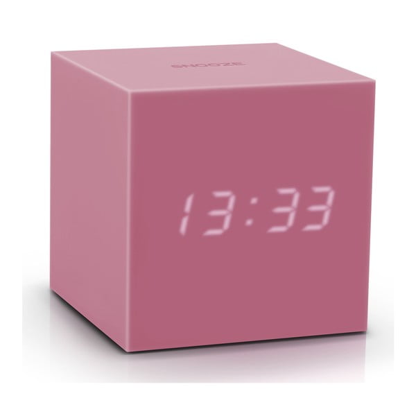 Ceas deșteptător cu LED Gingko Gravity Cube, roz-image-2