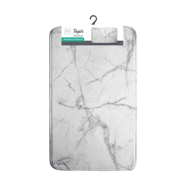 Covoraș de baie alb/gri din material textil 45x75 cm Marbre – douceur d'intérieur-image-3