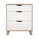 Comodă albă-în culoare naturală cu aspect de lemn de stejar 79x92x40 cm Ikast – Tvilum