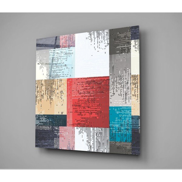 Tablou din sticlă Insigne Patchwork, 40 x 40 cm-image-3