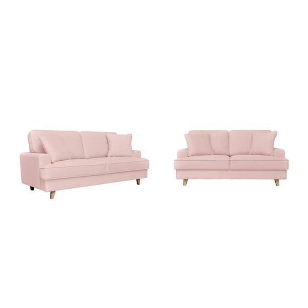 Set 2 canapele, cu 2 și cu 3 locuri Cosmopolitan design Madrid, roz deschis