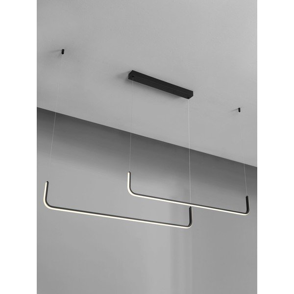 Lustră negru-mat LED cu intensitate reglabilă din aluminiu Strita – Nova Luce-image-2