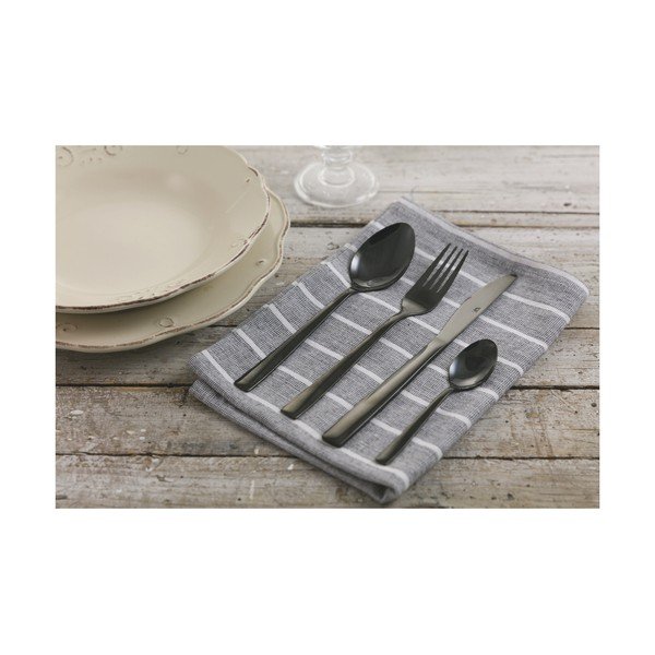 Set 24 tacâmuri din inox Villa d´Este Modern, negru-image-3