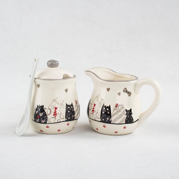 Set ceramic pentru lapte și zahăr Dakls Cats