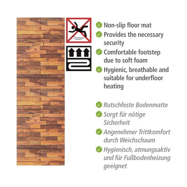 Covoraș de baie maro din plastic 65x200 cm Lambris – Wenko-image-4