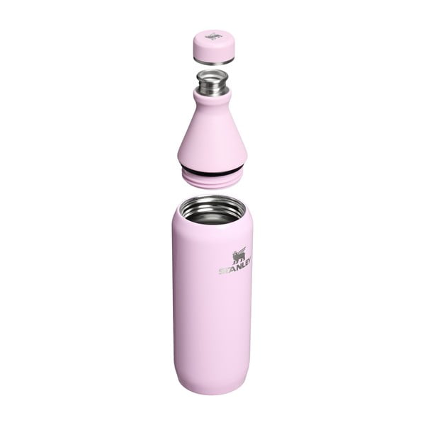 Sticlă termică roz din oțel inoxidabil 600 ml All Day Slim Bottle Cherry Blossom Gloss – Stanley-image-2