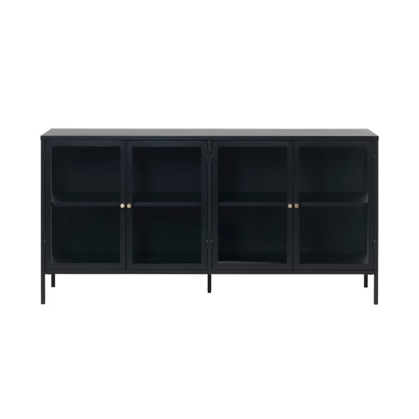 Vitrină neagră din metal 170x85 cm Carmel – Unique Furniture