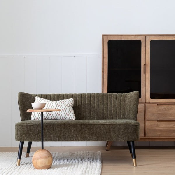 Canapea verde cu tapițerie din chenille 134 cm Glam – Ixia-image-3