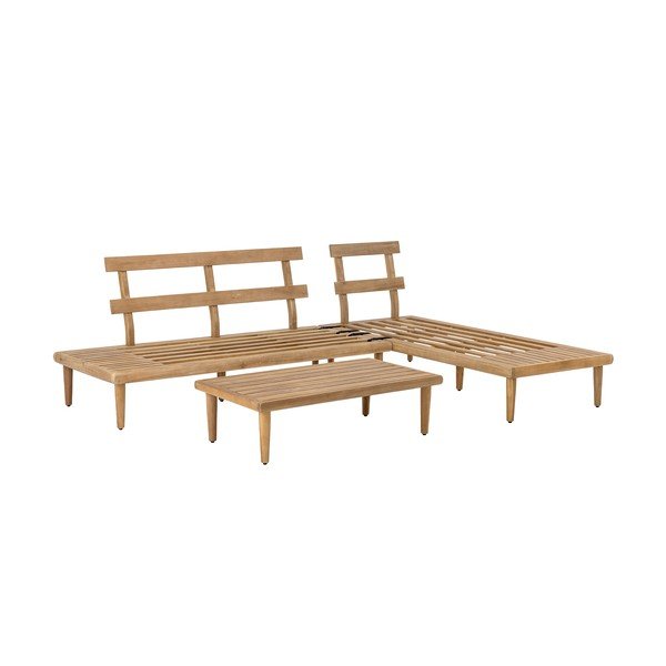 Set mobilier de grădină bej din lemn de acacia pentru 3 persoane Cesano – Bloomingville-image-3