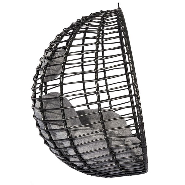 Fotoliu suspendat din ratan artificial Bonami Selection Mila, negru-image-3