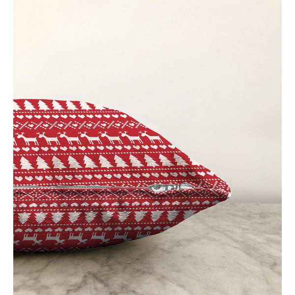 Față de pernă din chenille cu model de Crăciun Minimalist Cushion Covers Merry Christmas, 55 x 55 cm-image-1